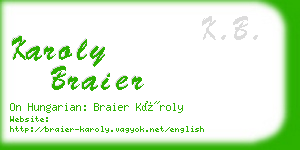 karoly braier business card